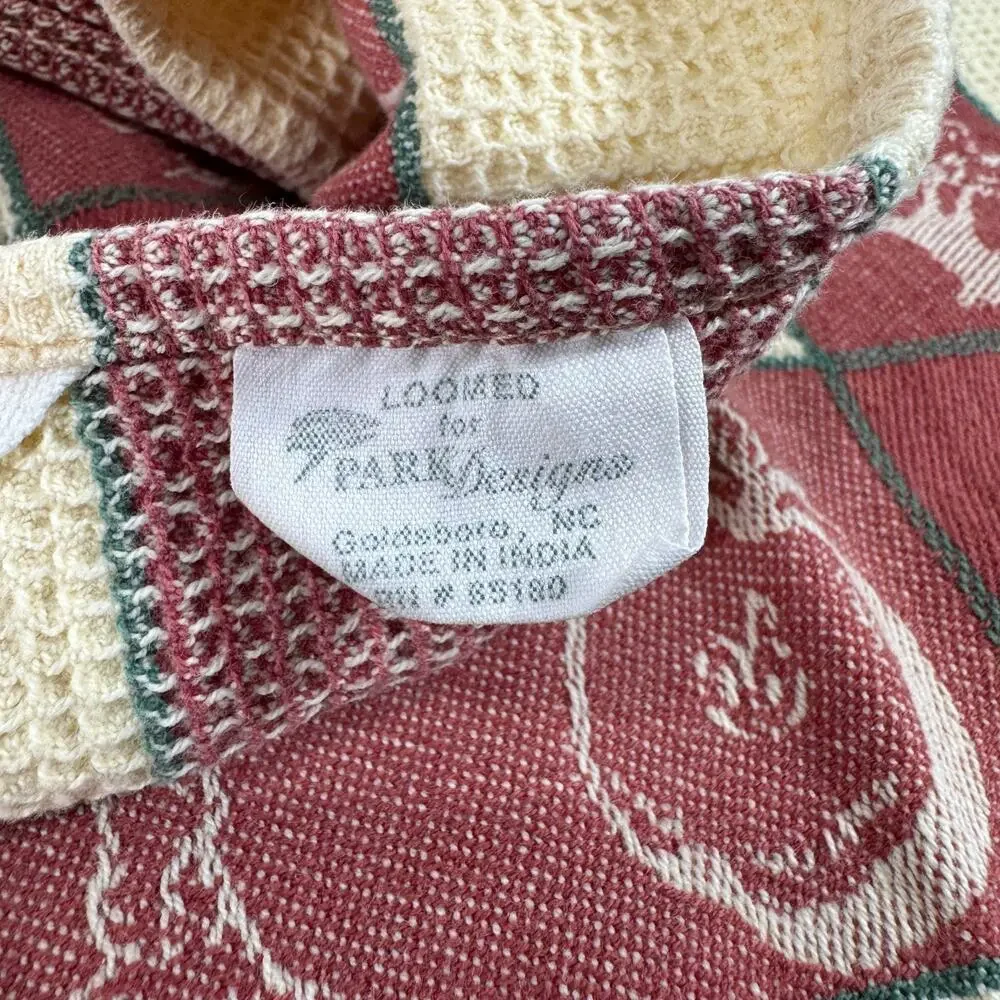 Tea Towel Kitchen Red Apple Waffle Weave Cotton New York India